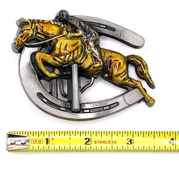 Equestrian-Inspired Horseshoe Belt Buckle — Great Statement Piece - Picture 2 of 9